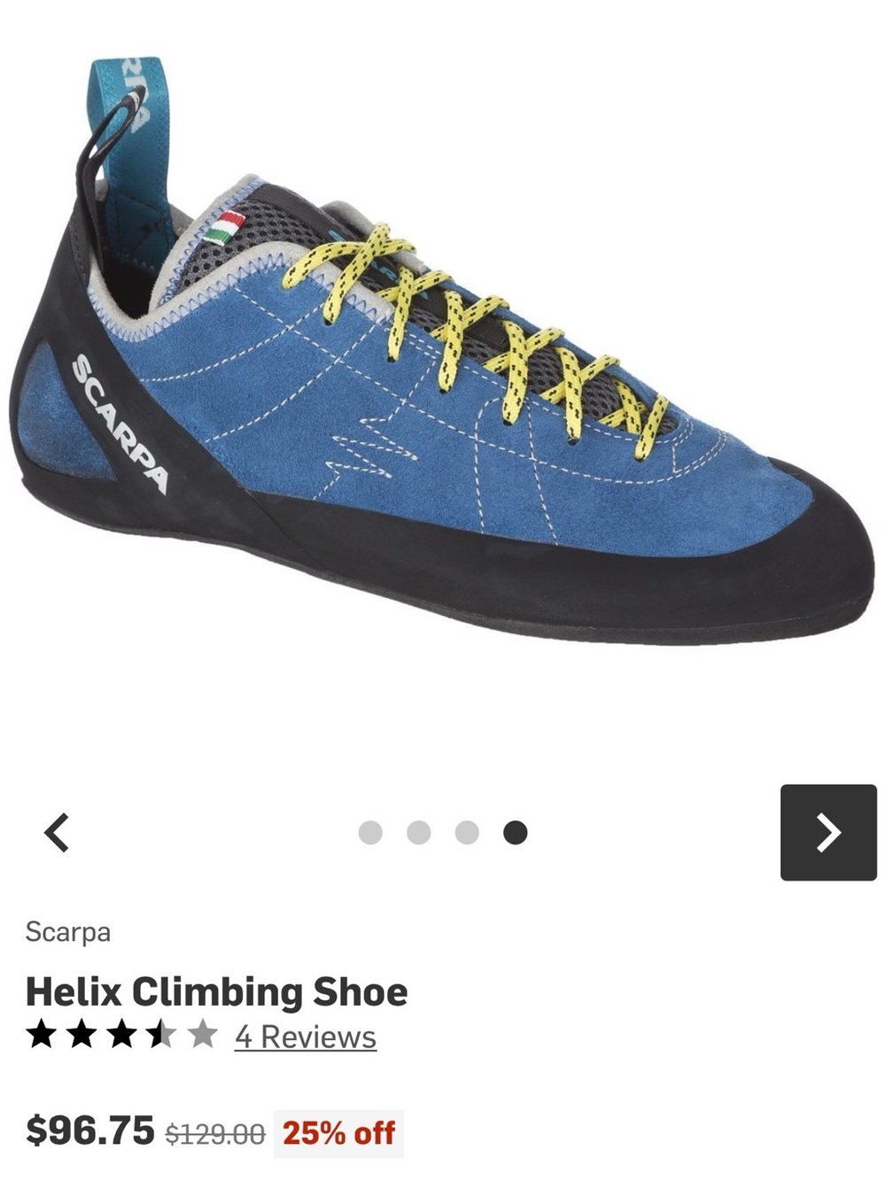 Scarpa Helix Lace-Up Climbing Shoe - Blue, Black, Yellow